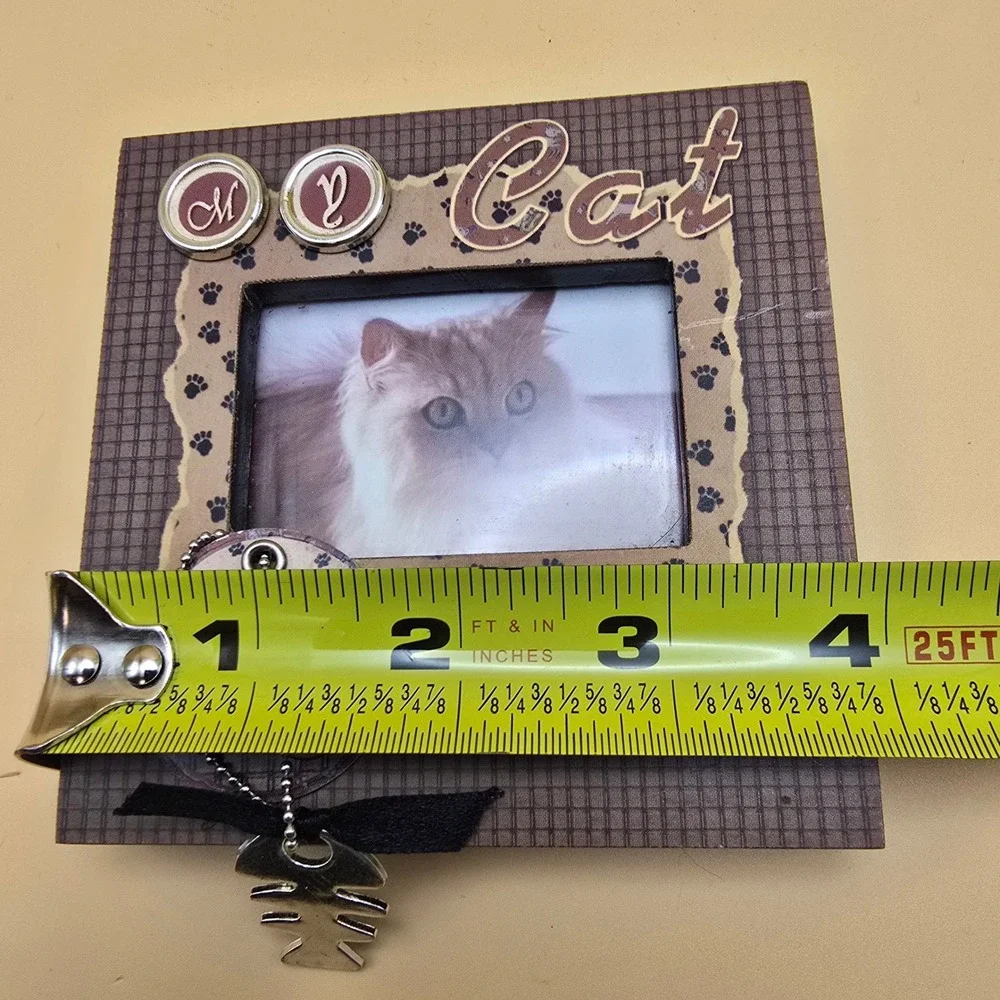 Cat Picture Frame Set CBK Meow Pewter Style & My Cat Scrapbook Theme 2 Piece Lot